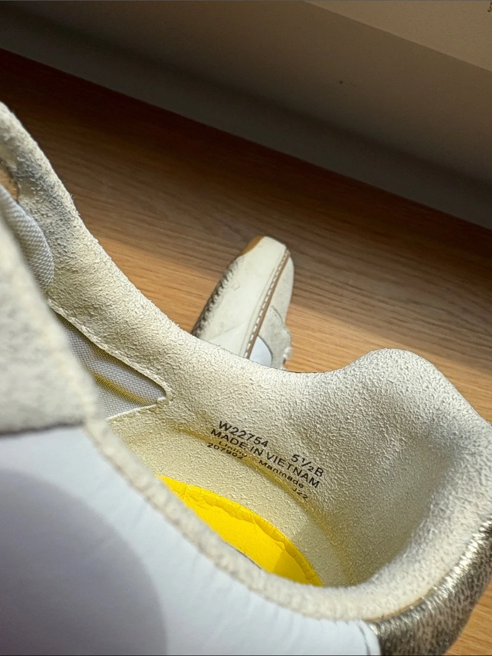 Cole Haan Cream and Gold Casual Suede Sneakers